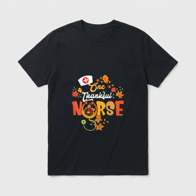 One Thankful Nurse Turkey Cute Nursing T-Shirt – Classic T-Shirt in Black