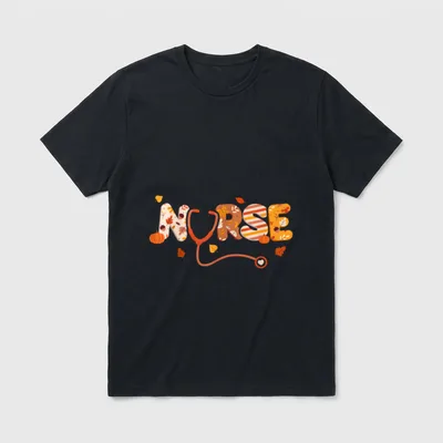Thanksgiving Nurse Turkey Day Fall Love T-Shirt – Classic T-Shirt in Black