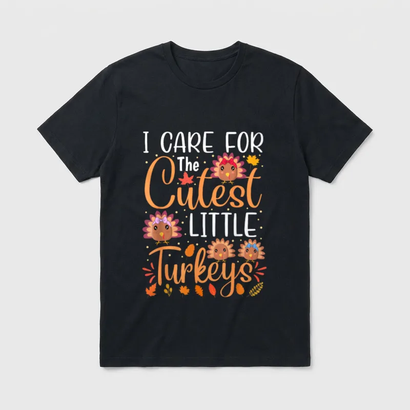 Cutest Little Turkeys Thanksgiving NICU Nurse T-Shirt – Classic T-Shirt in Black