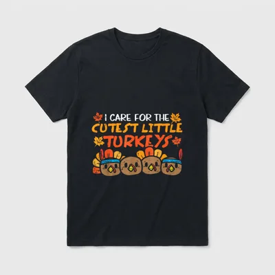 Care for the Cutest Turkeys Nurse T-Shirt – Classic T-Shirt in Black
