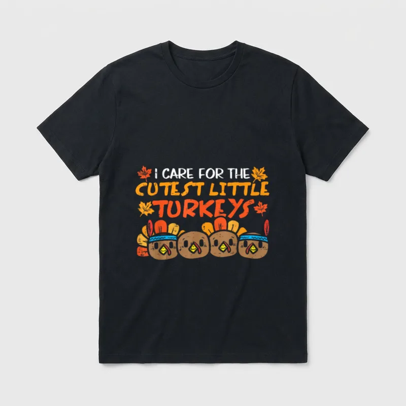 Care for the Cutest Turkeys Nurse T-Shirt – Classic T-Shirt in Black