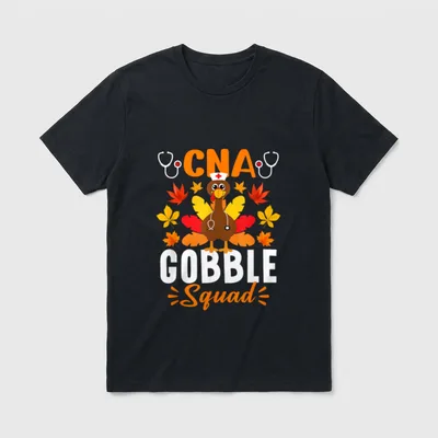 Funny Nurse Turkey Thanksgiving T-Shirt – Classic T-Shirt in Black