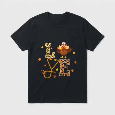Turkey Sthetoscope Nurse Thanksgiving Nursing T-Shirt – Classic T-Shirt in Black