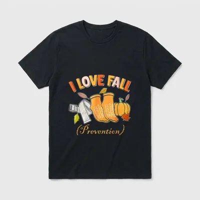 PT Nurse Fall I Love Prevention T-Shirt – Classic T-Shirt in Black
