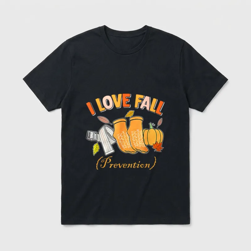 PT Nurse Fall I Love Prevention T-Shirt – Classic T-Shirt in Black