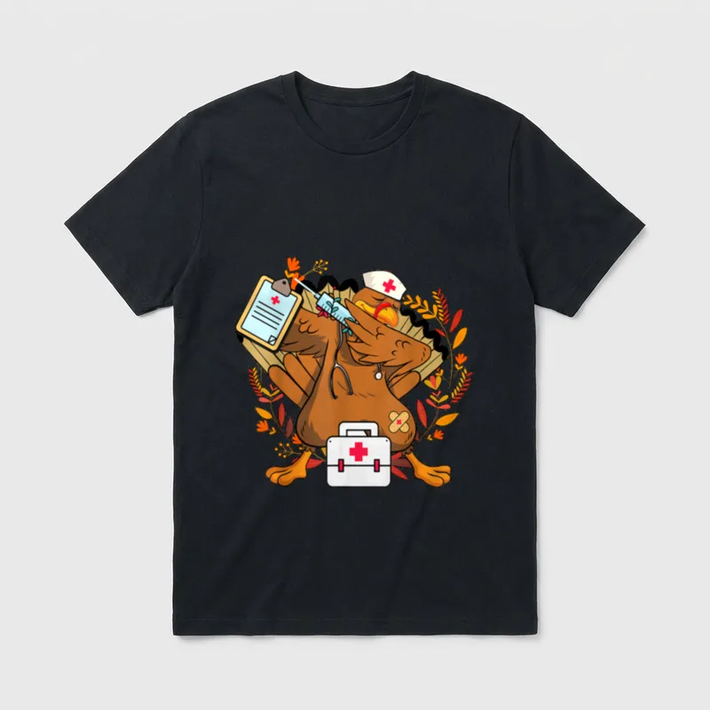 Thanksgiving Nurse Health Worker Nursing T-Shirt – Classic T-Shirt in Black