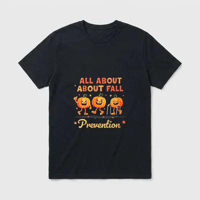 PT Nurse All About Fall Prevention T-Shirt – “ALL ABOUT ABOUT FALL Prevention” – Classic T-Shirt in Black