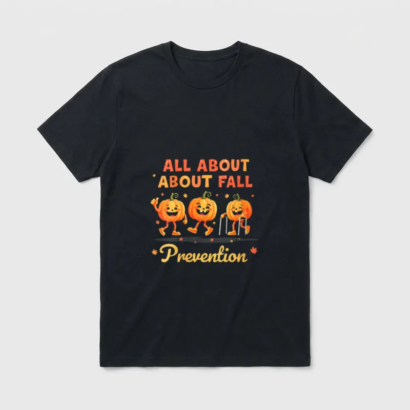 PT Nurse All About Fall Prevention T-Shirt – “ALL ABOUT ABOUT FALL Prevention” – Classic T-Shirt in Black
