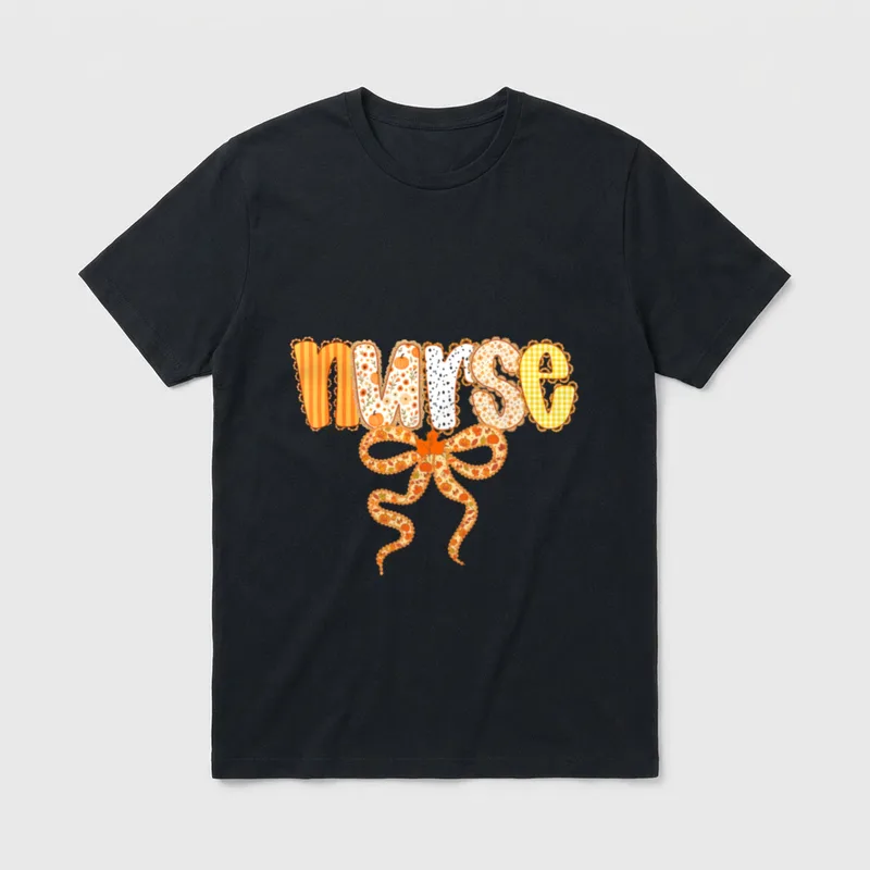 Thankful Nurse Fall Stethoscope Thanksgiving T-Shirt – Classic T-Shirt in Black