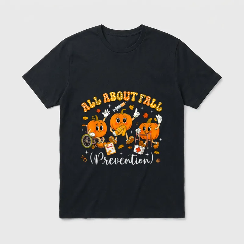 Nurse All About Fall Prevention Therapy T-Shirt – Classic T-Shirt in Black
