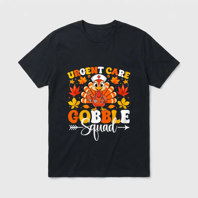 Urgent Care Nurse Gobble Squad T-Shirt – Classic T-Shirt in Black