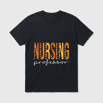 Nursing Professor Leopard Cute Fall Autumn T-Shirt – Classic T-Shirt in Black