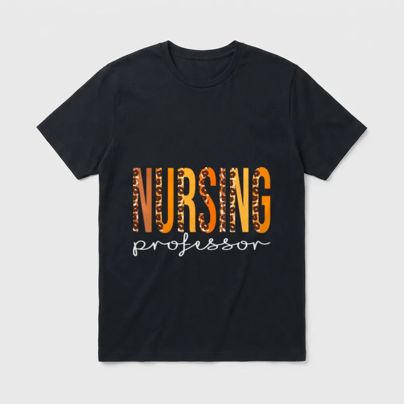 Nursing Professor Leopard Cute Fall Autumn T-Shirt – Classic T-Shirt in Black