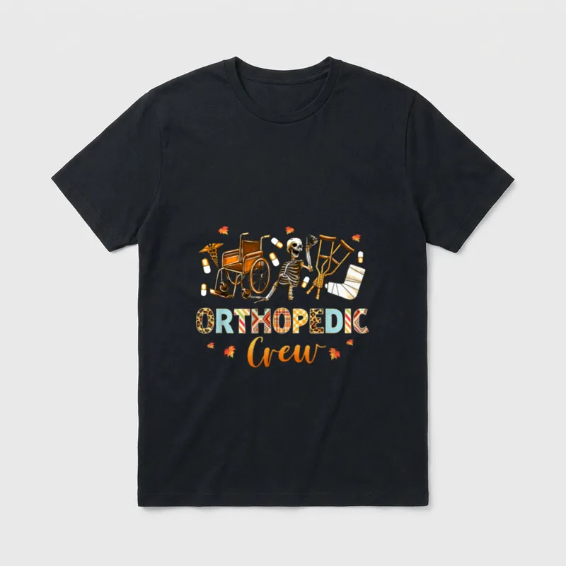 Orthopedic Nurse Ortho Nursing Fall Halloween T-Shirt – Classic T-Shirt in Black
