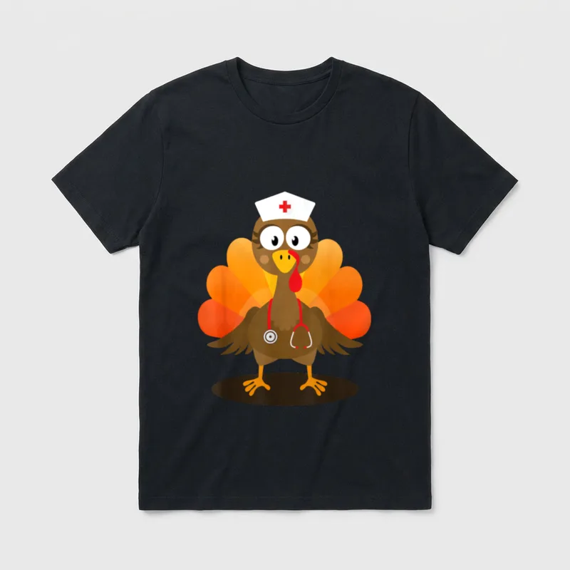 Nurse Turkey for Thanksgiving Hospital Nursing T-Shirt – Classic T-Shirt in Black