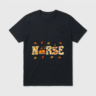 Thanksgiving Nurse Turkey Day Retro Fall T-Shirt – Classic T-Shirt in Black