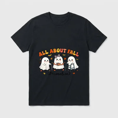 Nurse All About Fall Prevention Ghosts T-Shirt – Classic T-Shirt in Black