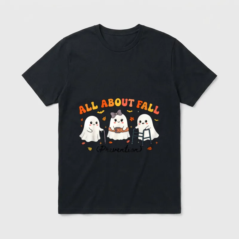 Nurse All About Fall Prevention Ghosts T-Shirt – Classic T-Shirt in Black