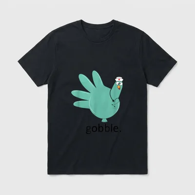 Turkey Gobble Glove Thanksgivin Nurse Medical T-Shirt – Classic T-Shirt in Black