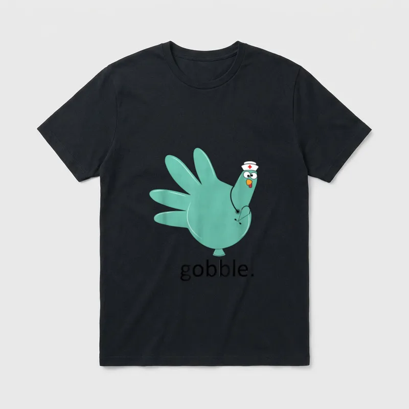 Turkey Gobble Glove Thanksgivin Nurse Medical T-Shirt – Classic T-Shirt in Black