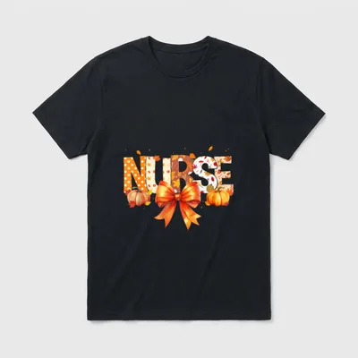 Coquette Nurse Pumpkin Leopard Autumn Fall T-Shirt – Classic T-Shirt in Black