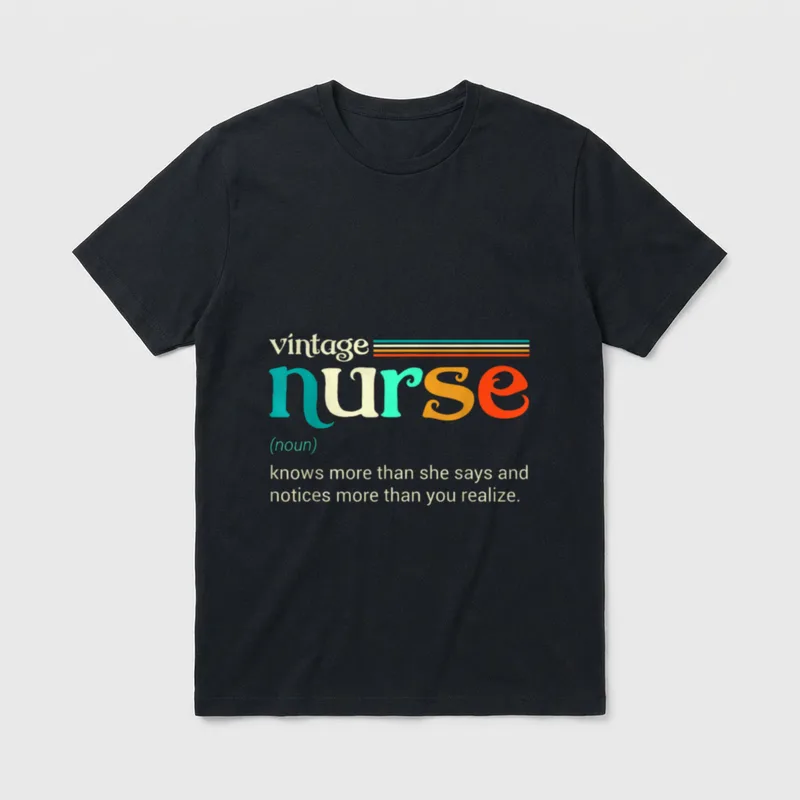 Nurse Noun Definition T-Shirt – vintage nurse noun definition knows more than she says – Classic T-Shirt in Black