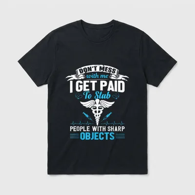 Stab People Funny Healthcare Worker Nurse T-Shirt – Classic T-Shirt in Black