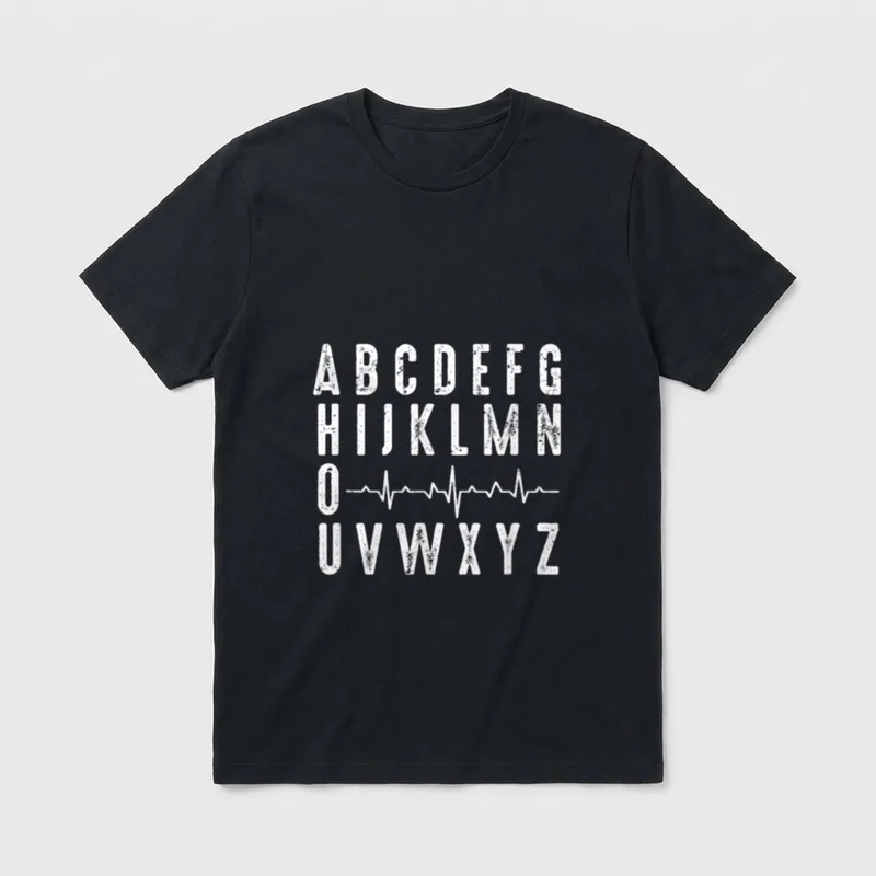 Nurse Abc's Funny PQRST ECG Heart T-Shirt – Classic T-Shirt in Black