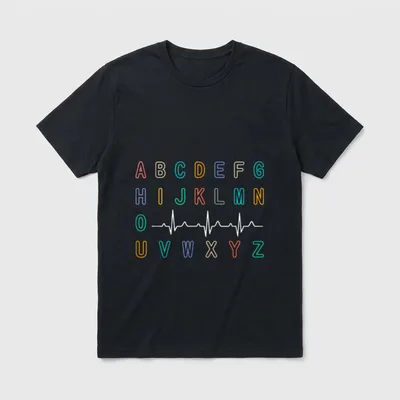 Nurse PQRST Test Abc's EKG Strip T-Shirt – Classic T-Shirt in Black