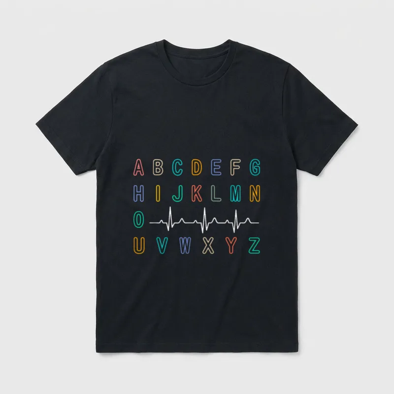 Nurse PQRST Test Abc's EKG Strip T-Shirt – Classic T-Shirt in Black