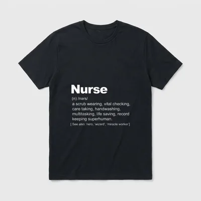 Nurse Definition T-Shirt – Medical dictionary text defining nurse as a superhuman – Classic T-Shirt in Black