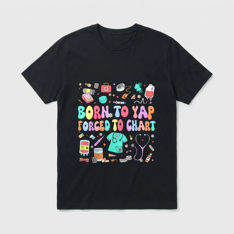 Yap Forced Chart Funny Vintage Nurses T-Shirt – Classic T-Shirt in Black