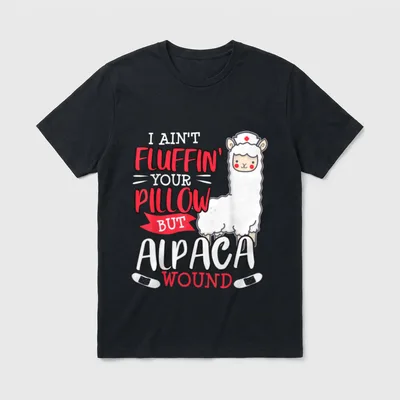 Wound Care Nurse Funny Alpaca Llama T-Shirt – Classic T-Shirt in Black