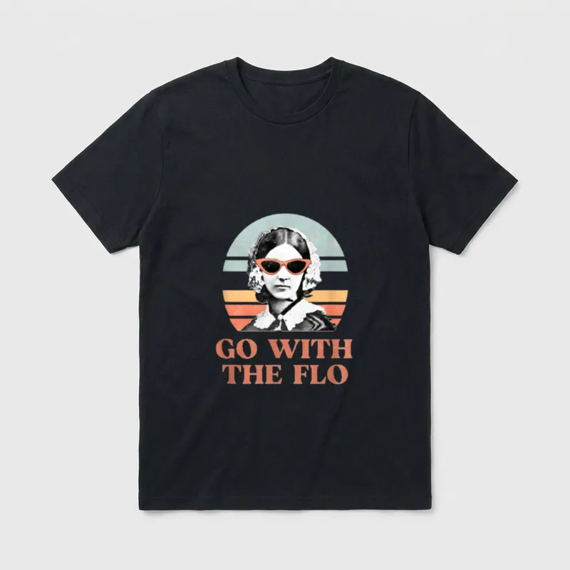 Go with the Flo Funny Nursing T-Shirt – Classic T-Shirt in Black