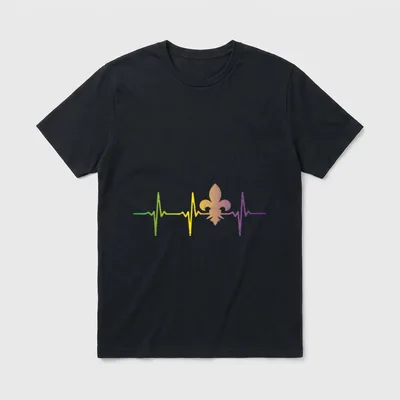 Jester Hat Heartbeat Nurse Funny Mardi T-Shirt – Classic T-Shirt in Black