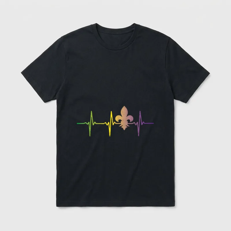 Jester Hat Heartbeat Nurse Funny Mardi T-Shirt – Classic T-Shirt in Black