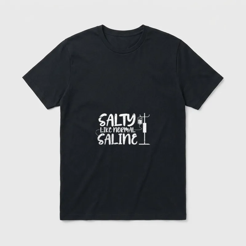 Salty Like Normal Saline Funny Nurse T-Shirt – Classic T-Shirt in Black