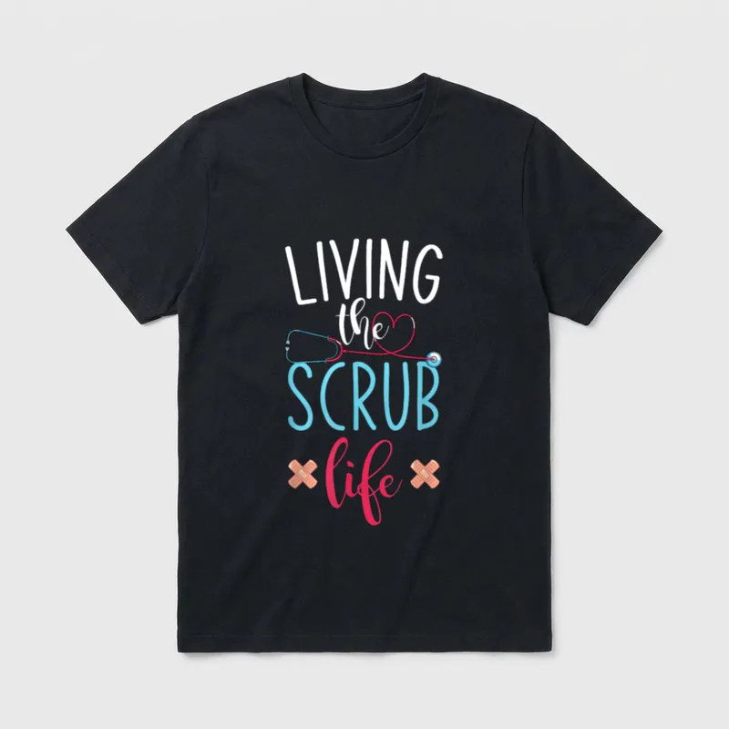 Life Bandaids Stethoscope Heart Funny Nurse T-Shirt – Classic T-Shirt in Black