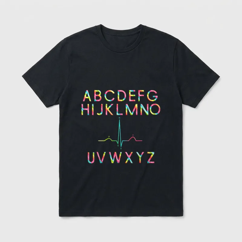 Nurse PQRST Alphabet Rainbow Funny RN T-Shirt – Classic T-Shirt in Black