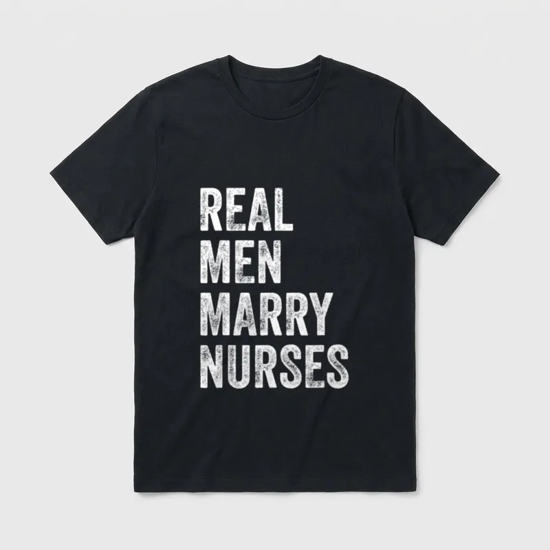 Real Marry Nurses Nurse Husband Engagement T-Shirt – Classic T-Shirt in Black