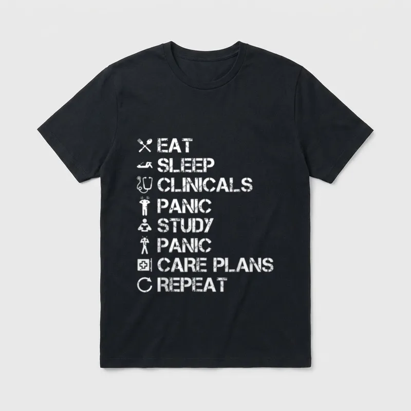 Funny Nursing Student Humor Nurse T-Shirt – Classic T-Shirt in Black