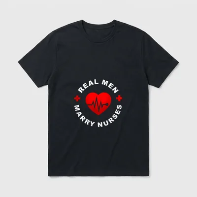 Real Marry Nurses Husband T-Shirt – Classic T-Shirt in Black