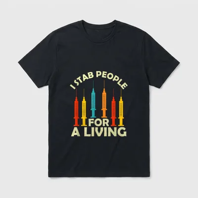 People for a Living Phlebotomy Nursing T-Shirt – Classic T-Shirt in Black