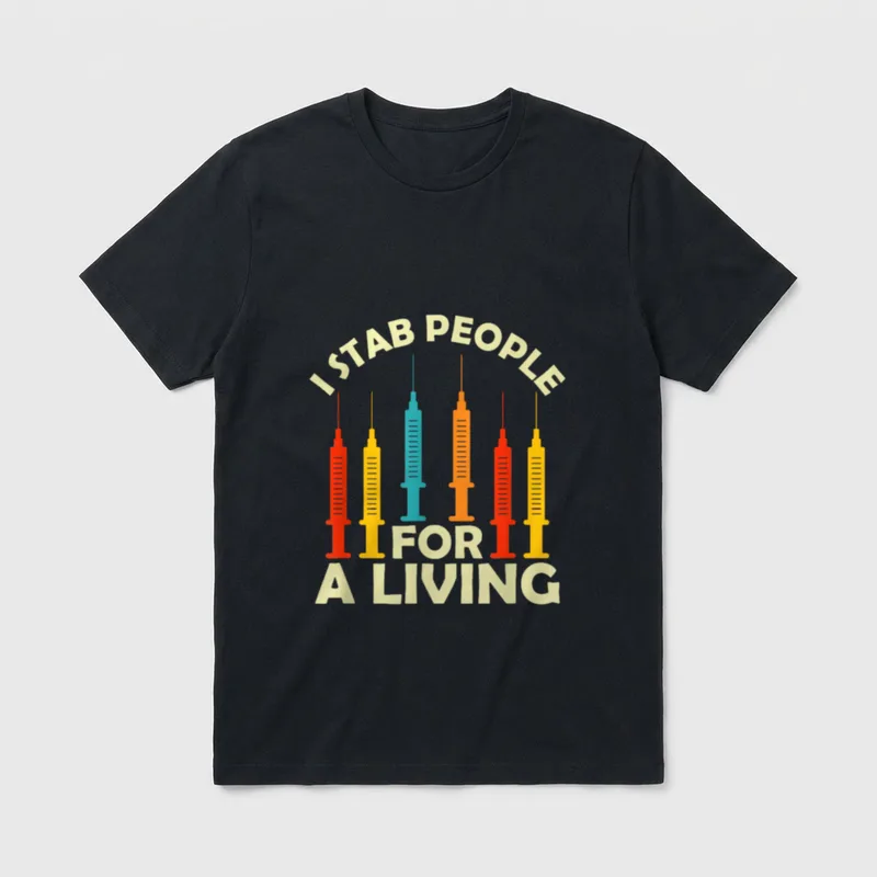 People for a Living Phlebotomy Nursing T-Shirt – Classic T-Shirt in Black