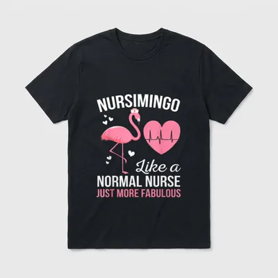 Nursimingo Pink Flamingo Funny Nurse T-Shirt – Classic T-Shirt in Black