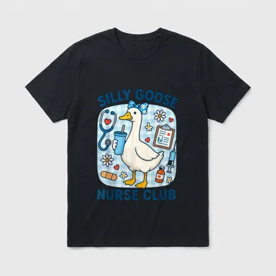 Silly Goose Nurse Club Nursing Humor T-Shirt – Classic T-Shirt in Black