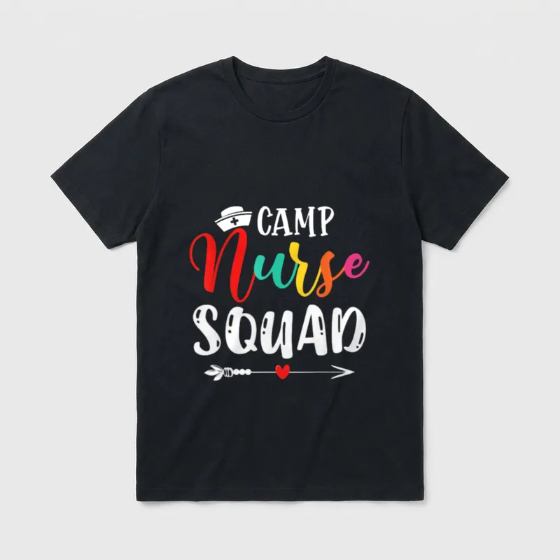 Camp Nurse Squad Funny Nurses Matching T-Shirt – Classic T-Shirt in Black