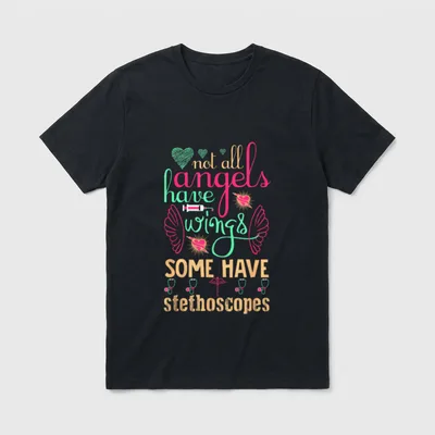 Wings Some Stethoscopes Funny Nurse T-Shirt – Classic T-Shirt in Black