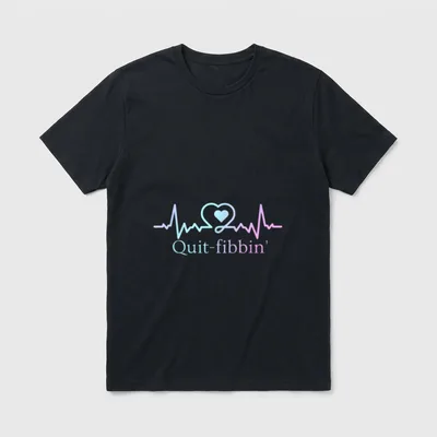 Quit Fibbing Atrial Fibrillation Nurse T-Shirt – Classic T-Shirt in Black