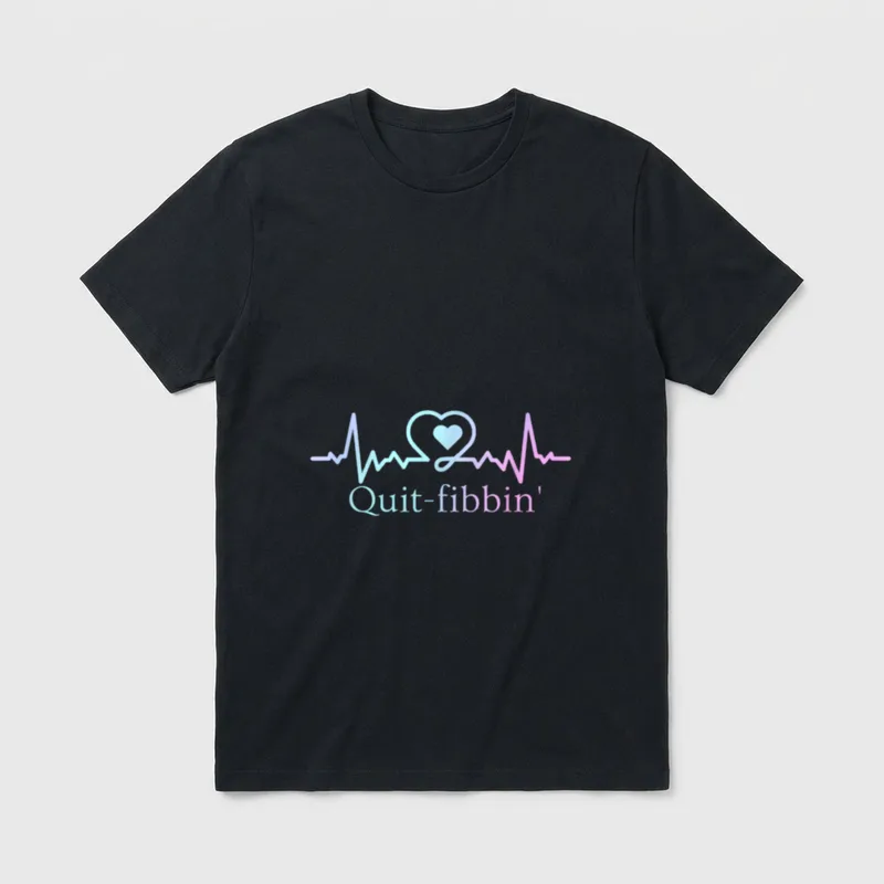 Quit Fibbing Atrial Fibrillation Nurse T-Shirt – Classic T-Shirt in Black